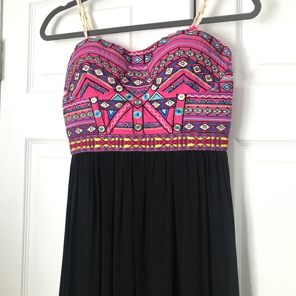 Strapless Maxi Patterned Dress - Picture 2 of 8